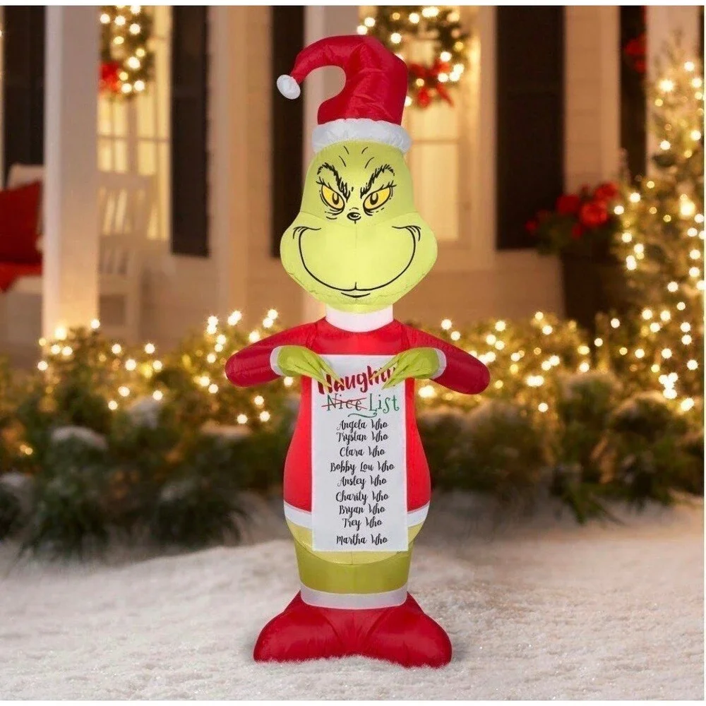 5.5ft Dr. Seuss The Grinch with Naughty List Holiday Airblown Inflatable